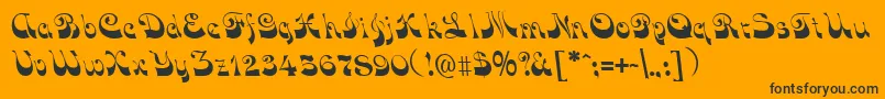 FunkyFaceRegular-Schriftart – Schwarze Schriften auf orangefarbenem Hintergrund
