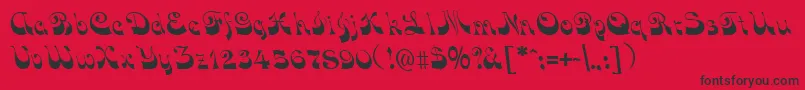 FunkyFaceRegular Font – Black Fonts on Red Background
