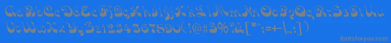 FunkyFaceRegular-Schriftart – Graue Schriften auf blauem Hintergrund