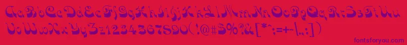 fuente FunkyFaceRegular – Fuentes Moradas Sobre Fondo Rojo