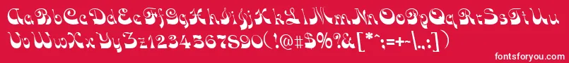 FunkyFaceRegular Font – White Fonts on Red Background