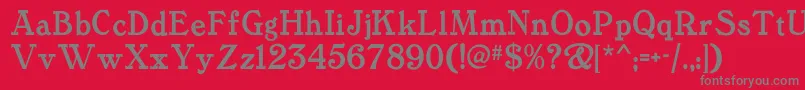 Tanglewoodtalesnf-Schriftart – Graue Schriften auf rotem Hintergrund
