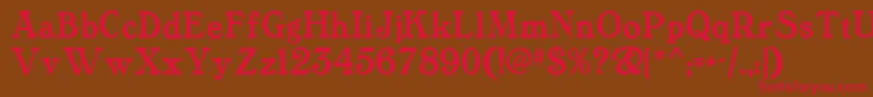 Tanglewoodtalesnf Font – Red Fonts on Brown Background
