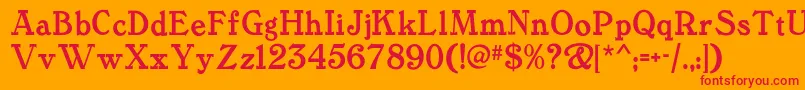 Tanglewoodtalesnf Font – Red Fonts on Orange Background