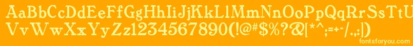 Tanglewoodtalesnf Font – Yellow Fonts on Orange Background