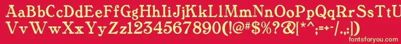 Tanglewoodtalesnf Font – Yellow Fonts on Red Background