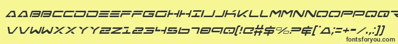 FreeAgentCondensedItalic Font – Black Fonts on Yellow Background