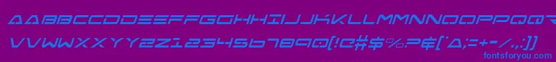 FreeAgentCondensedItalic Font – Blue Fonts on Purple Background