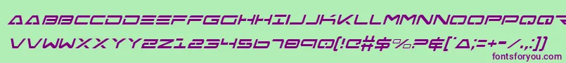 FreeAgentCondensedItalic Font – Purple Fonts on Green Background