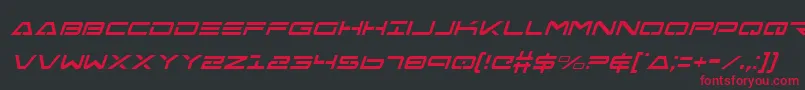 フォントFreeAgentCondensedItalic – 黒い背景に赤い文字