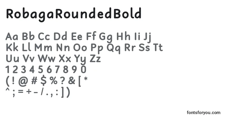 Schriftart RobagaRoundedBold – Alphabet, Zahlen, spezielle Symbole