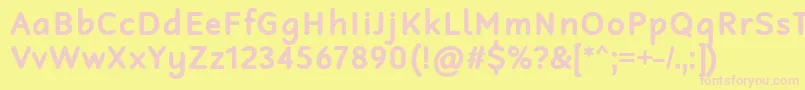 RobagaRoundedBold-Schriftart – Rosa Schriften auf gelbem Hintergrund