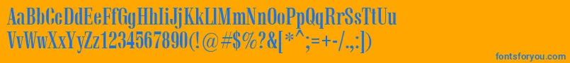 Vetrenb-Schriftart – Blaue Schriften auf orangefarbenem Hintergrund