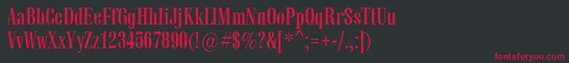 フォントVetrenb – 黒い背景に赤い文字