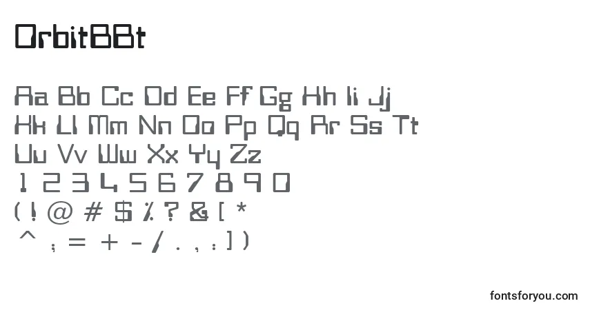 Czcionka OrbitBBt – alfabet, cyfry, specjalne znaki