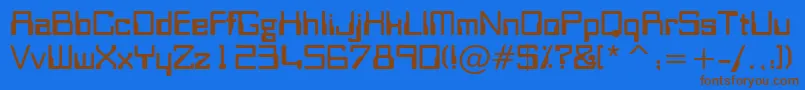 OrbitBBt Font – Brown Fonts on Blue Background