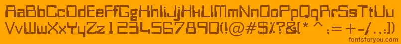 OrbitBBt-Schriftart – Braune Schriften auf orangefarbenem Hintergrund