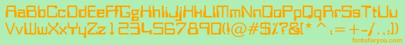 OrbitBBt Font – Orange Fonts on Green Background