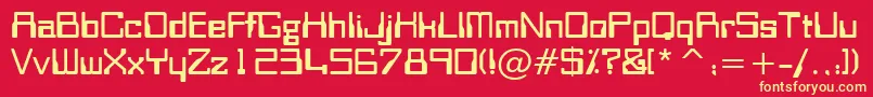 OrbitBBt Font – Yellow Fonts on Red Background