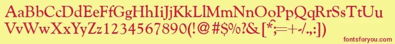 G790RomanRegular Font – Red Fonts on Yellow Background