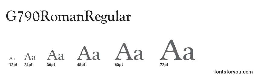 G790RomanRegular Font Sizes