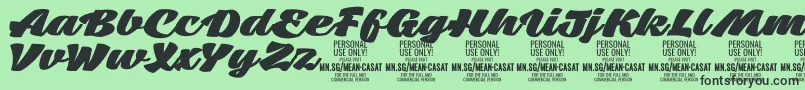 Шрифт MeancasatfatPersonalUse – чёрные шрифты на зелёном фоне