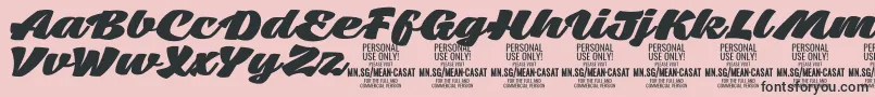 Шрифт MeancasatfatPersonalUse – чёрные шрифты на розовом фоне