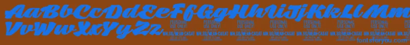 MeancasatfatPersonalUse Font – Blue Fonts on Brown Background