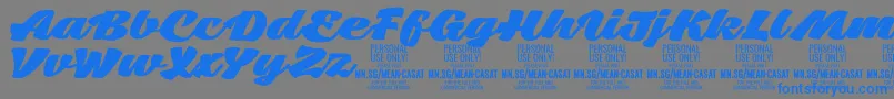 MeancasatfatPersonalUse Font – Blue Fonts on Gray Background