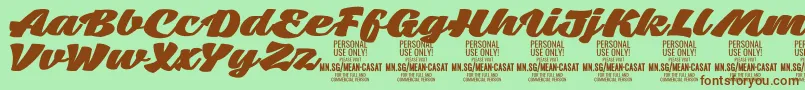 MeancasatfatPersonalUse Font – Brown Fonts on Green Background