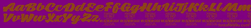 Шрифт MeancasatfatPersonalUse – коричневые шрифты на фиолетовом фоне