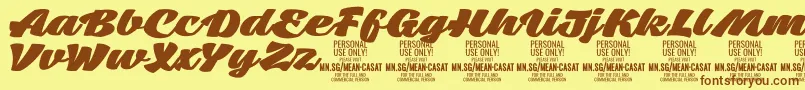 MeancasatfatPersonalUse Font – Brown Fonts on Yellow Background