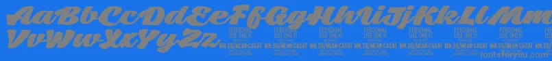 MeancasatfatPersonalUse Font – Gray Fonts on Blue Background