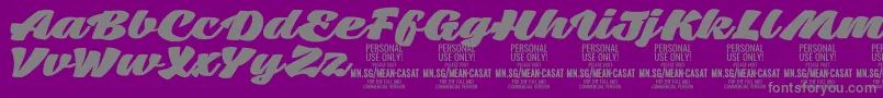 MeancasatfatPersonalUse Font – Gray Fonts on Purple Background