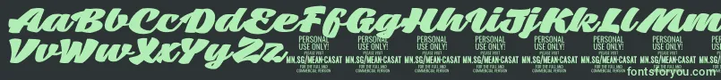 MeancasatfatPersonalUse Font – Green Fonts on Black Background