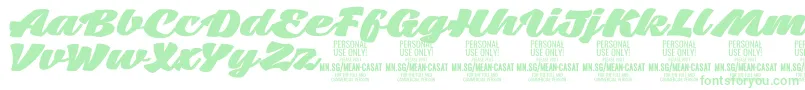 MeancasatfatPersonalUse Font – Green Fonts on White Background