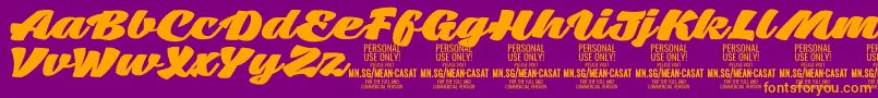 MeancasatfatPersonalUse Font – Orange Fonts on Purple Background