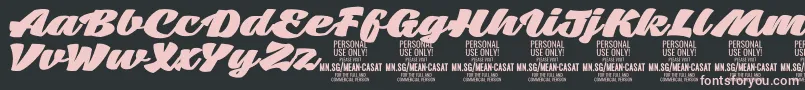 MeancasatfatPersonalUse Font – Pink Fonts on Black Background