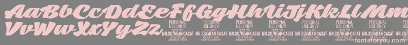 フォントMeancasatfatPersonalUse – 灰色の背景にピンクのフォント
