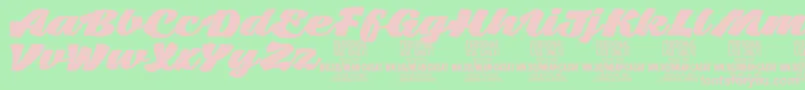 フォントMeancasatfatPersonalUse – 緑の背景にピンクのフォント