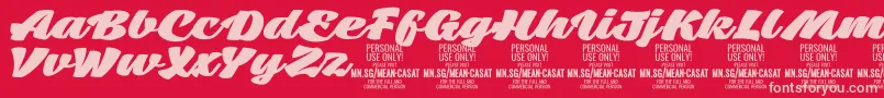 MeancasatfatPersonalUse Font – Pink Fonts on Red Background