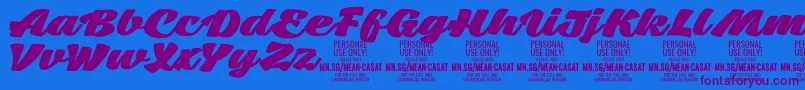 MeancasatfatPersonalUse Font – Purple Fonts on Blue Background