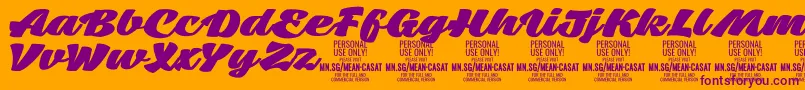 MeancasatfatPersonalUse Font – Purple Fonts on Orange Background