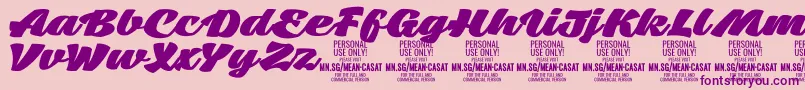 MeancasatfatPersonalUse Font – Purple Fonts on Pink Background