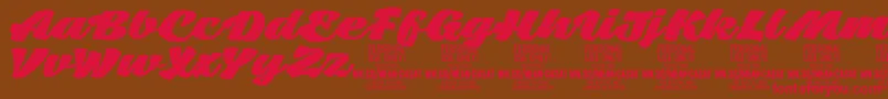 MeancasatfatPersonalUse Font – Red Fonts on Brown Background