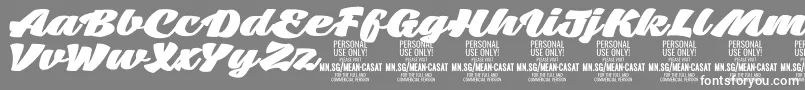 MeancasatfatPersonalUse Font – White Fonts on Gray Background