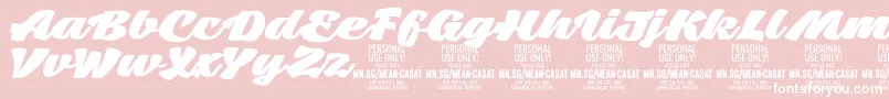MeancasatfatPersonalUse Font – White Fonts on Pink Background