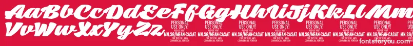 MeancasatfatPersonalUse Font – White Fonts on Red Background