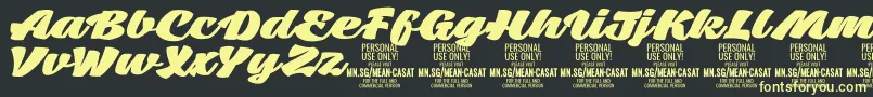 MeancasatfatPersonalUse Font – Yellow Fonts on Black Background