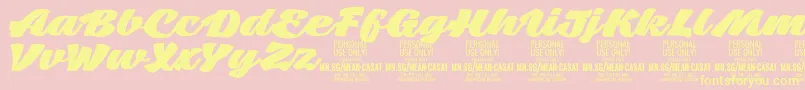 MeancasatfatPersonalUse Font – Yellow Fonts on Pink Background